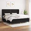 vidaXL Cama box spring con colch&oacute;n tela negro 200x200 cm