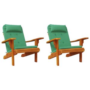 vidaXL Cojines de sillas 2 uds. Tela Oxford Verde 58 x 77 x 4,5 cm