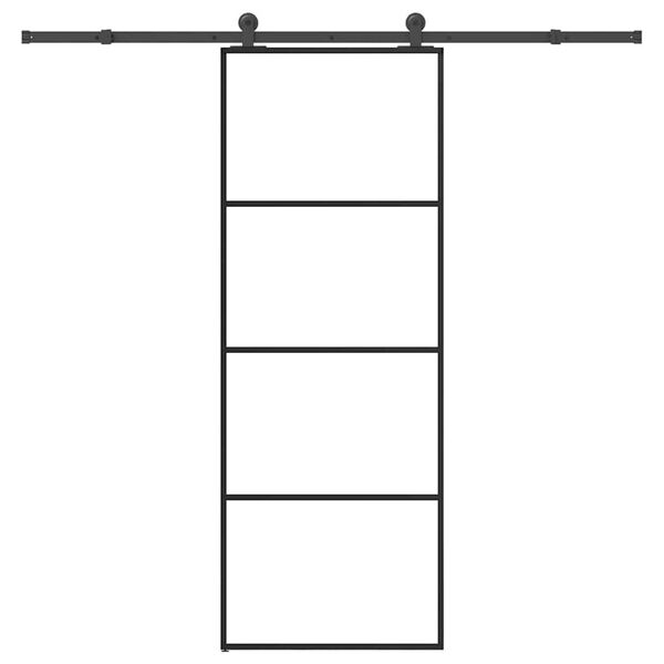 vidaXL Puerta corredera con set herrajes vidrio ESG aluminio 76x205 cm