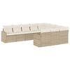 vidaXL Juego de sof&aacute;s jard&iacute;n con cojines beige 10 pzas rat&aacute;n sint&eacute;tico