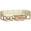 vidaXL Conjunto de sof&aacute;s de exterior 7 uds. Blanco y Crema