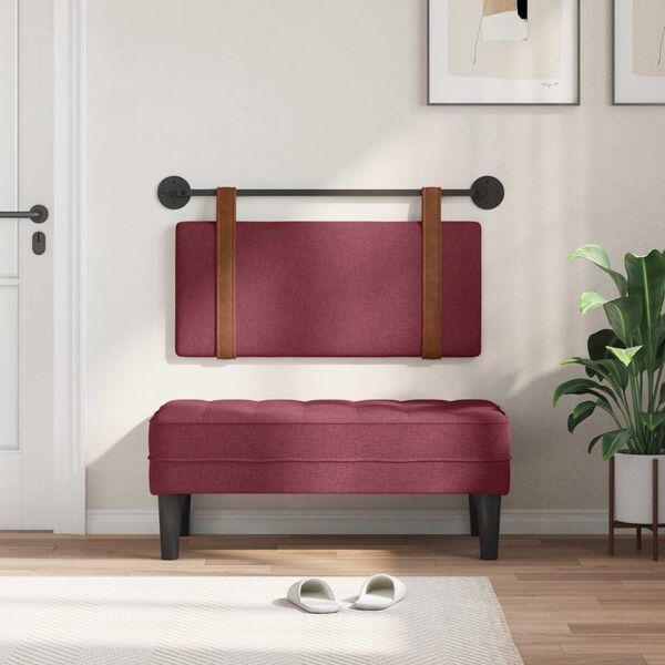 vidaXL Cabecera Colgante Liso Rojo vino 90 x 55 x 5 cm PU antiguo