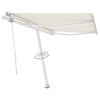 vidaXL Toldo autom&aacute;tico con LED y sensor de viento crema 350x250 cm