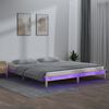 vidaXL Estructura de cama LED sin colch&oacute;n madera maciza 140x200 cm