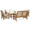 vidaXL Muebles de jard&iacute;n 5 piezas con cojines madera maciza de acacia