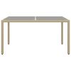 vidaXL Set de comedor de jard&iacute;n 7 pzas rat&aacute;n sint&eacute;tico vidrio beige