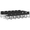 vidaXL Set comedor de jard&iacute;n con cojines 13 pzas rat&aacute;n sint&eacute;tico negro