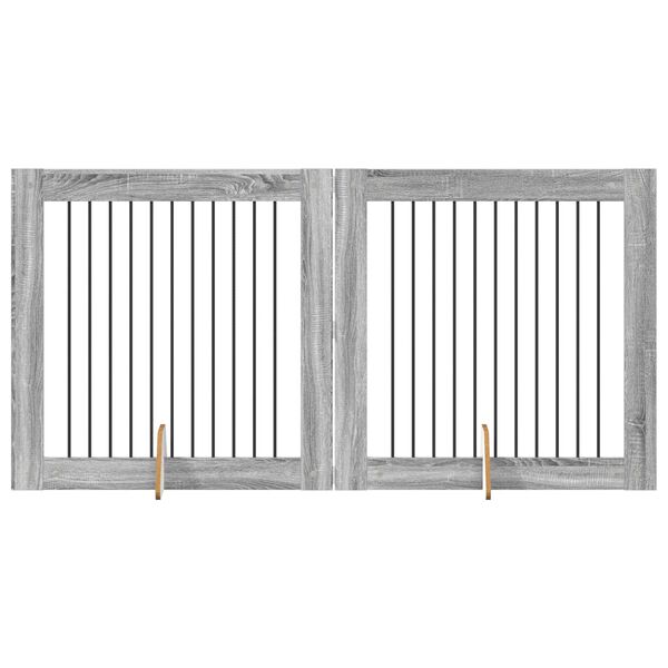 vidaXL Parque para Perros Manual 2 pcs Gris Sonoma 100 x 100 cm