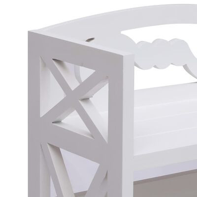 vidaXL Mueble de baño madera de paulownia blanco 46x24x116 cm
