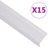 vidaXL Perfiles de peldaños forma de L 15 uds aluminio plata 90 cm