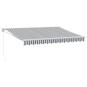 vidaXL Toldo retr&aacute;ctil aluminio y tela antracita y blanco 3,5x2,5 m