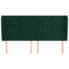 vidaXL Cabecero con orejas de terciopelo verde oscuro 183x23x118/128cm