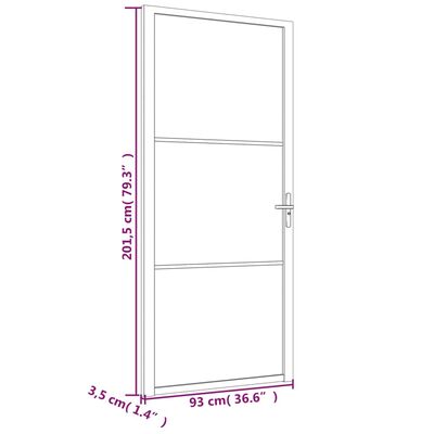 vidaXL Puerta interior de vidrio y aluminio negro mate 93x201,5 cm