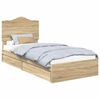 vidaXL Cama con almacenamiento con cabecera Roble Sonoma 100 x 200 cm