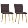 vidaXL Sillas de comedor 2 unidades tela marr&oacute;n oscuro
