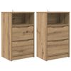 vidaXL Mesas de noche con caj&oacute;n 2 pcs Roble artesanal 40 x 30 x 467 cm