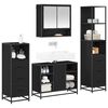 vidaXL Juego de muebles de ba&ntilde;o 4 pcs Roble Negro Madera contrachapada