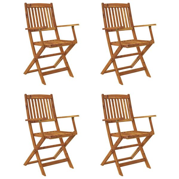 vidaXL Set comedor de jard&iacute;n plegable 5 piezas madera maciza de acacia