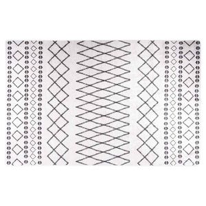 vidaXL Alfombra lavable blanco y negro 80x150 cm