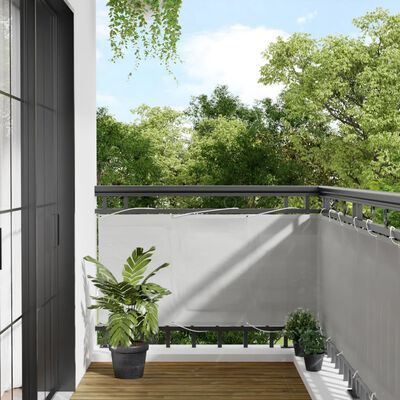 vidaXL Pantalla de balcón 100% poliéster Oxford gris claro 75x500 cm