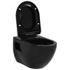 vidaXL Inodoro de pared de cer&aacute;mica negro