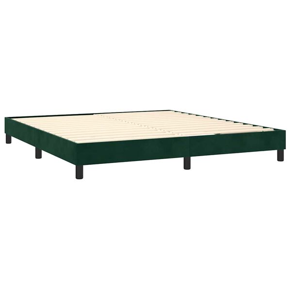 vidaXL Estructura Estructura de cama con somier terciopelo verde oscuro 180x200 cm