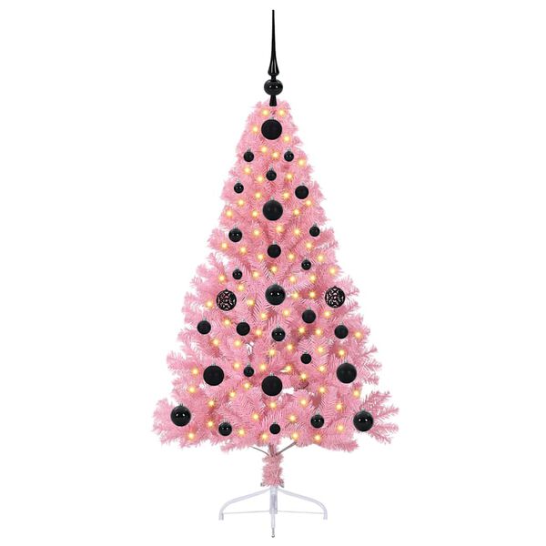 vidaXL &Aacute;rbol de Navidad Artificial Preiluminado Rosa 120 cm PVC