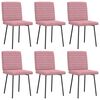 vidaXL Sillas de comedor 6 unidades terciopelo rosa
