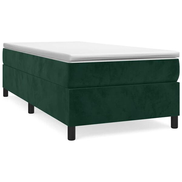 vidaXL Estructura Estructura de cama con somier terciopelo verde oscuro 100x200 cm