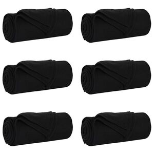 vidaXL Mantitas de Sof&aacute; 6 uds. Negro 170 x 130 cm 1.86 kg Lana