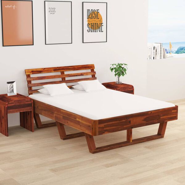 vidaXL Estructura de cama de madera maciza de acacia 140x200 cm