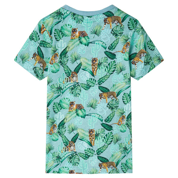 Camiseta infantil verde claro mélange 104