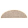 vidaXL Felpudos para escaleras 15 uds 65x21x4 cm Blanco y marr&oacute;n Semicircular Grande
