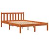 vidaXL Estructura de cama sin colch&oacute;n madera maciza marr&oacute;n 135x190 cm