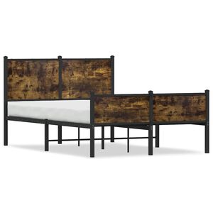 vidaXL Estructura de cama sin colch&oacute;n metal roble ahumado 120x200 cm