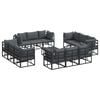 vidaXL Conjunto de sof&aacute;s de jard&iacute;n 13 uds. Negro Metal