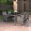 vidaXL Set de comedor de jardín 5 pzas ratán sintético vidrio gris