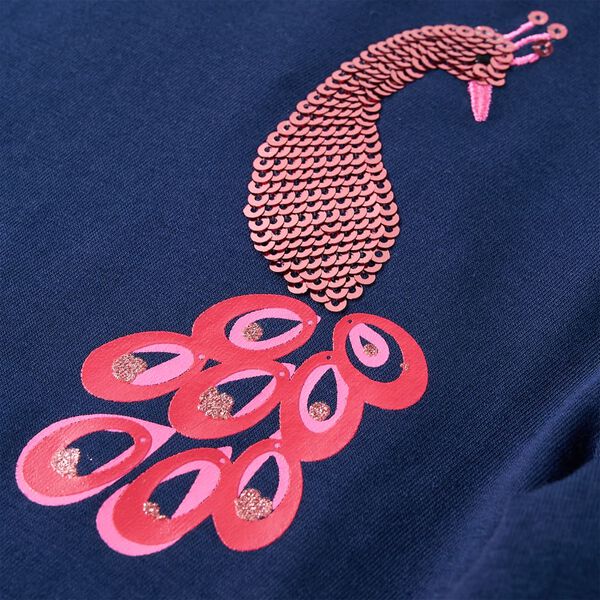 Camiseta infantil de manga larga azul marino 104