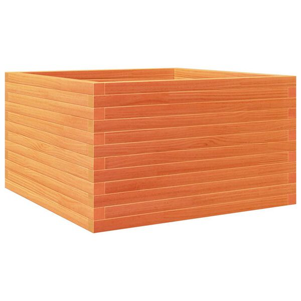 vidaXL Jardinera madera maciza de pino marr&oacute;n cera 80x80x46 cm