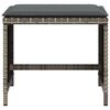 vidaXL Taburetes de jardín con cojines 4 uds ratán PE gris 41x41x36 cm