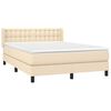 vidaXL Cama box spring con colch&oacute;n tela color crema 140x190 cm
