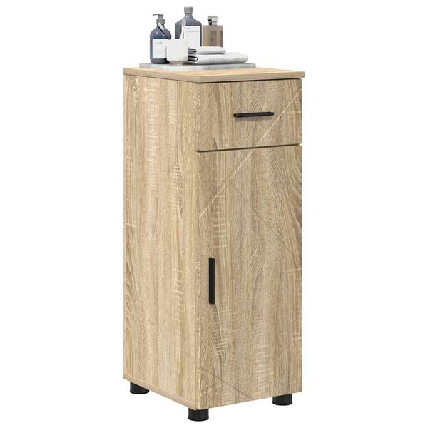 vidaXL Gabinete de Ba&ntilde;o con caj&oacute;n Roble Sonoma 30 x 35 x 80 cm