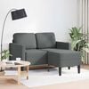 vidaXL Sof&aacute; de 2 plazas con chaise longue en forma de L, color gris oscuro, 125 cm, tela,