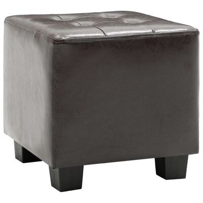 vidaXL Sillón con diseño de cubo con reposapiés cuero sintético marrón