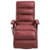 vidaXL Sillón de masaje reclinable de TV cuero sintético rojo tinto