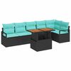 vidaXL Conjunto de Comedor de Jard&iacute;n 7 pcs Negro y Verde Azulado