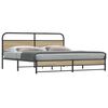 vidaXL Estructura de cama sin colch&oacute;n metal roble ahumado 180x200 cm