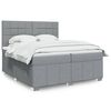 vidaXL Cama box spring con colch&oacute;n tela gris claro 200x200 cm