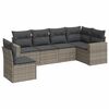 vidaXL Set de muebles de jard&iacute;n 6 pzas y cojines rat&aacute;n sint&eacute;tico gris