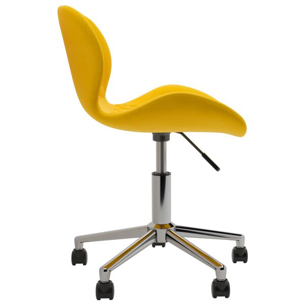 vidaXL Silla de comedor giratoria de terciopelo amarillo mostaza